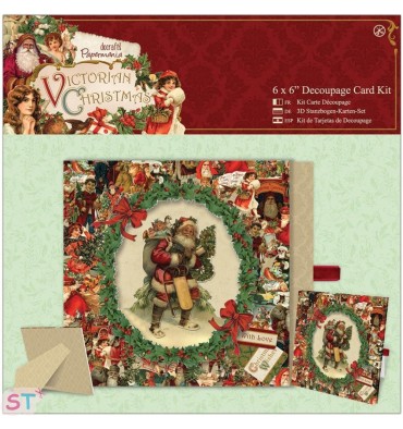Papermania Victorian Christmas 6x6 Decoupage Card Kit