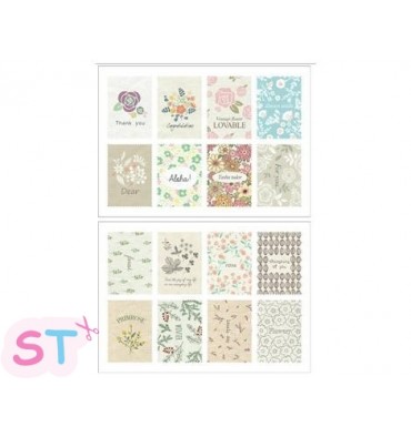 Set 16 sellos adhesivos Flower Pattern