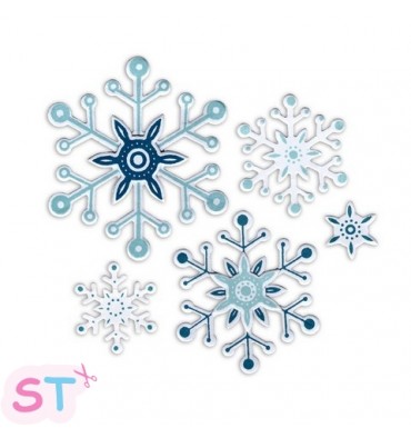 Snowflakes de Paula Pascual con sellos